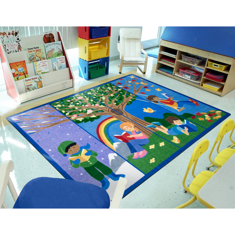 Seasons of Reading by Joy Carpets Area Rug, Rectangle 5'4" x 7'8"