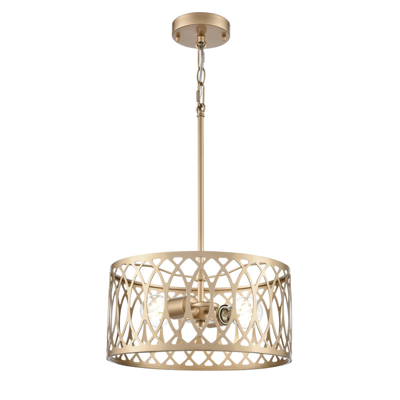 Arelyn 13" Wide Pendant , 2, Painted Modern Gold