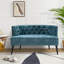 Causeuse contemporaine en polyester de 49 po de large avec dossier capitonné et pieds en bois massif Cashmiere-913359479