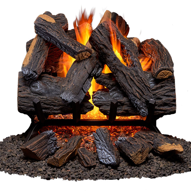 Duluth Forge Vented Natural Gas Fireplace Log Set, 18" (Min. Opening: 18"H x 24"FW x 18"BW x 15"D)