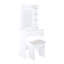 Small Makeup Vanity Desk With Mirror & Adjustable LED Lights,Built-In Power Outlet & Hidden Storage, Includes Padded Stool & Shelf,Space-Saving Dressing Table For Small Bedrooms-1999069357
