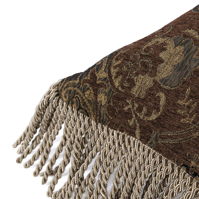 Polyester Paisley and Geometric Sham, 13" x 13", Brown