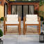 Ensemble de 2 chaises de patio d'extérieur en bois d'acacia avec siège et dossier en osier PE-9560942