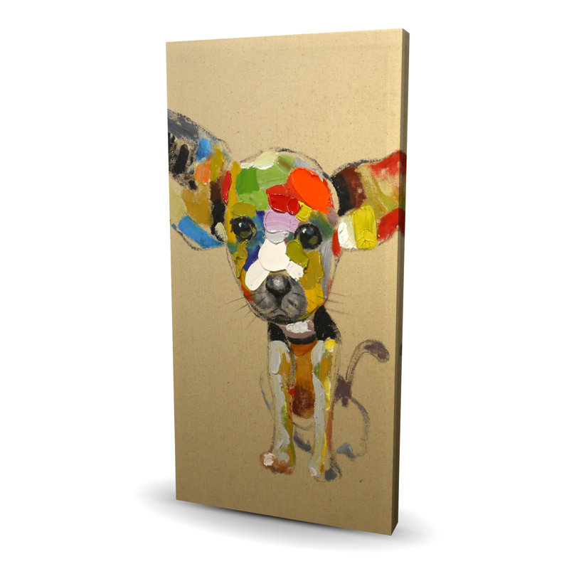 Abstrait chihuahua coloré - toile d'art pour enfants décorative