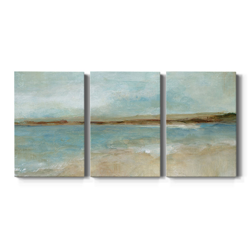 Plage solitaire - Toile tendue avec châssis de qualité supérieure - Prêt à être accroché, H 48 po x l 96 po x P 1 po