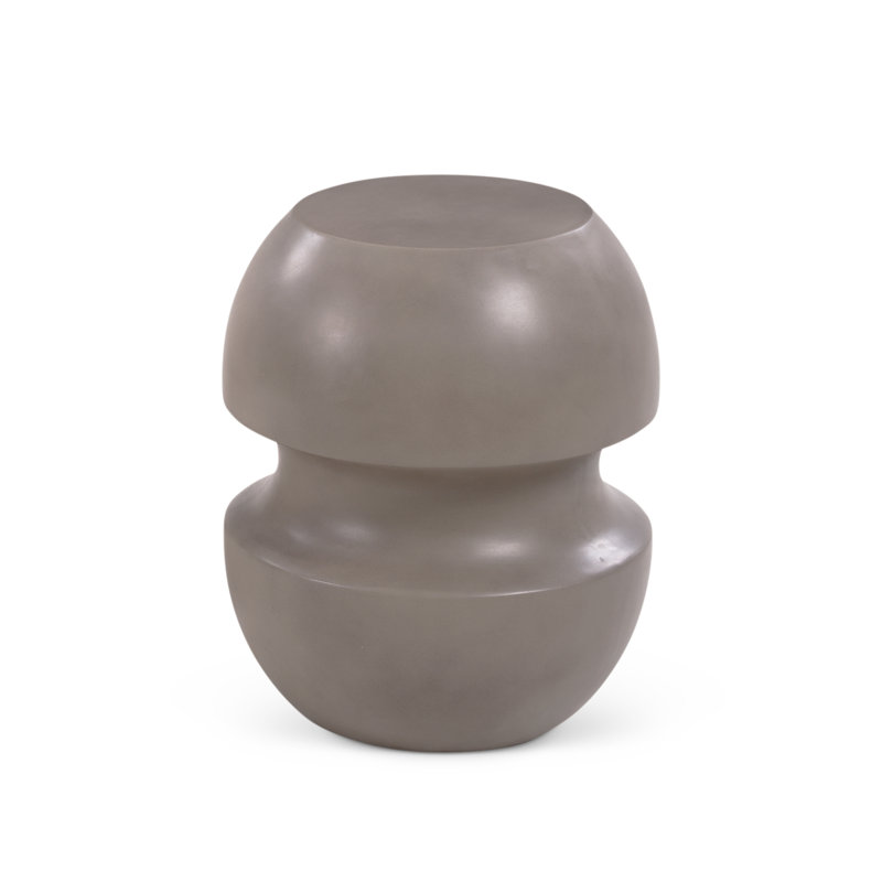 Cyrus Indoor/Outdoor Concrete End Table, Gris foncé