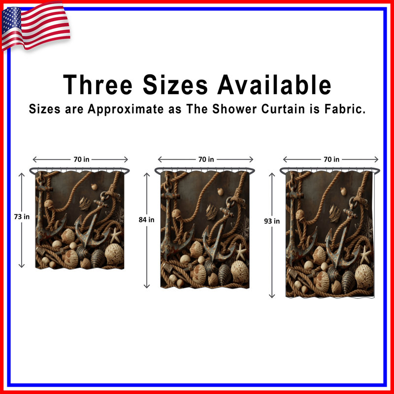 Rideaux de douche Rope Anchor Shells, L 70 po x H 72 po