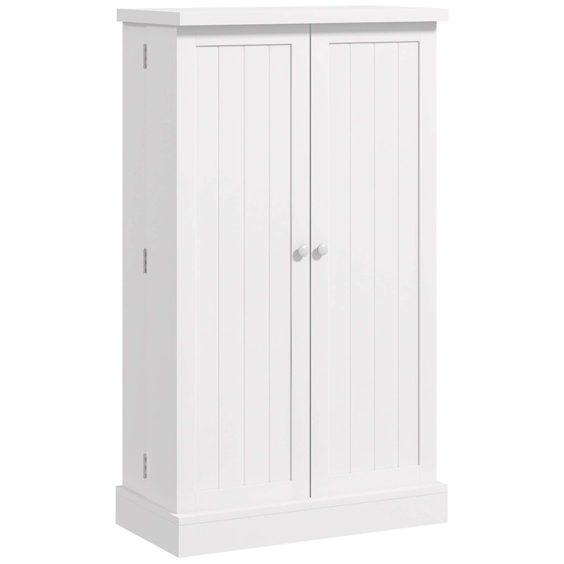 Armoire de rangement de cuisine avec tablettes réglables, Blanc