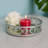 Round Metal Tray with Geometric Mirror Panel Inserts, Silver-1179358882