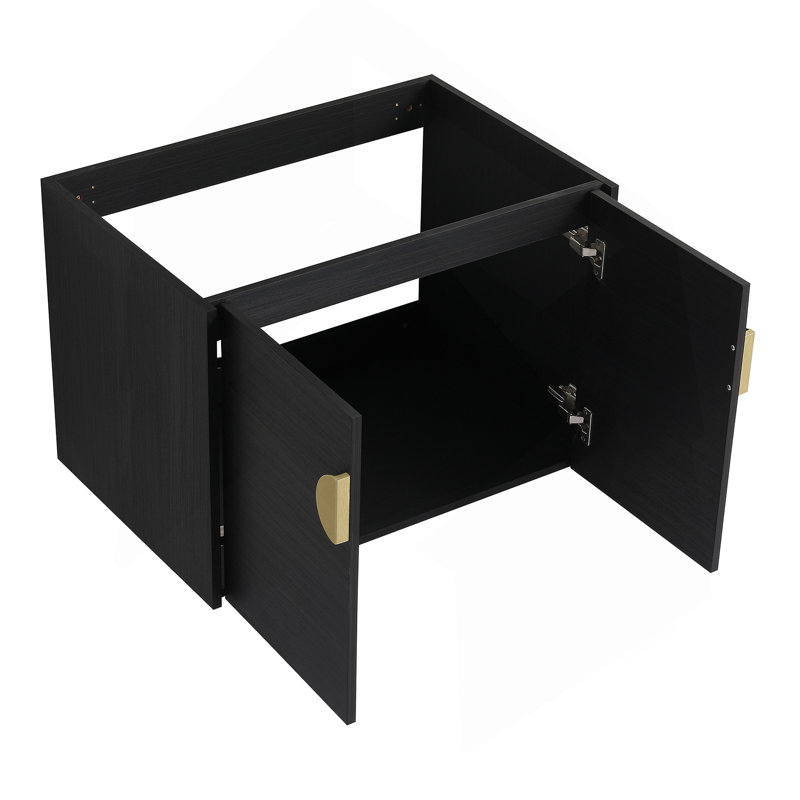 Meuble-lavabo à fermeture en douceur de 40 po avec lavabo et petites tablettes de rangement