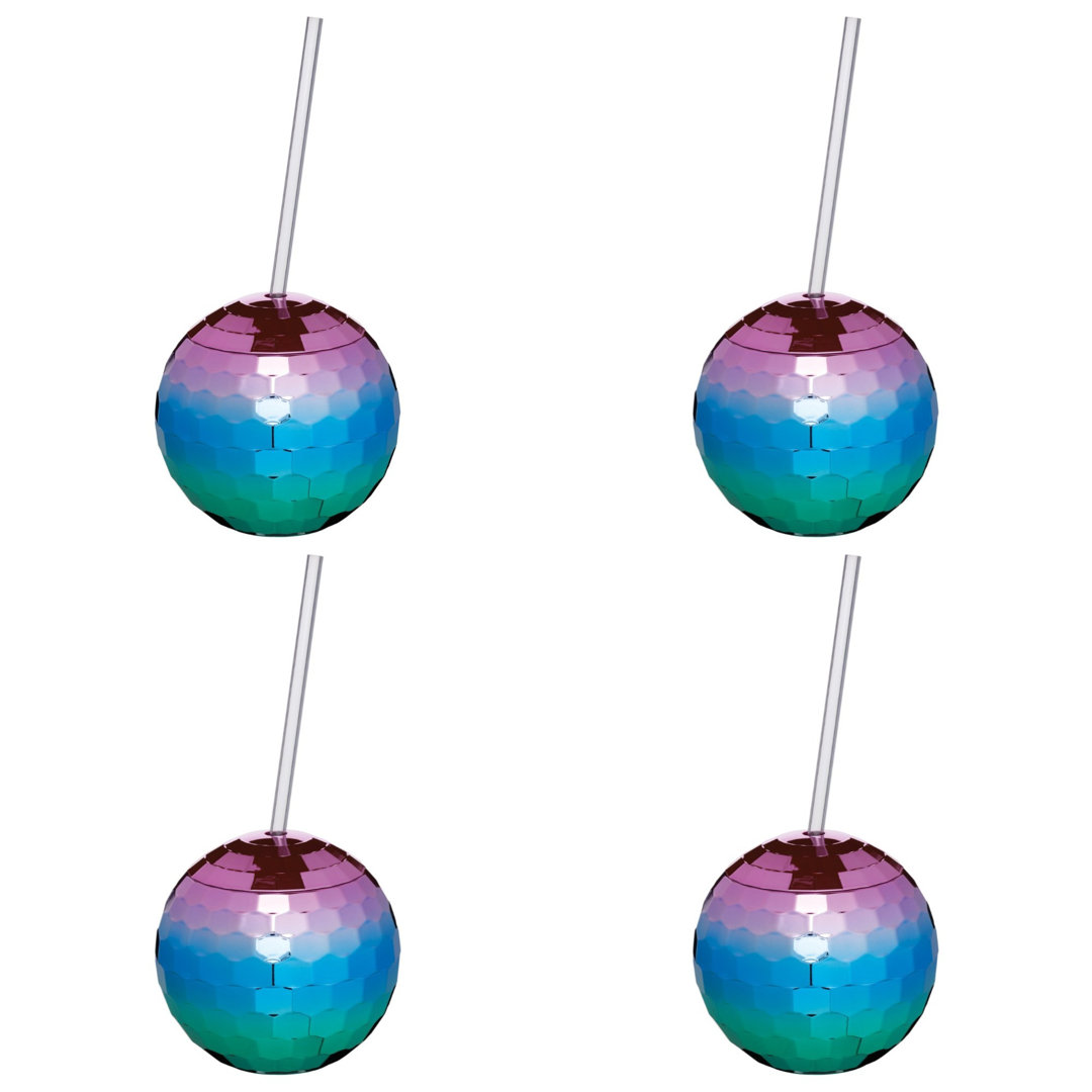 BarCraft 560ml Novelty Disco Ball Plastic Drinking Glass