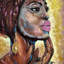 Art mural sur toile à profil flottant africain 39 "x 30"