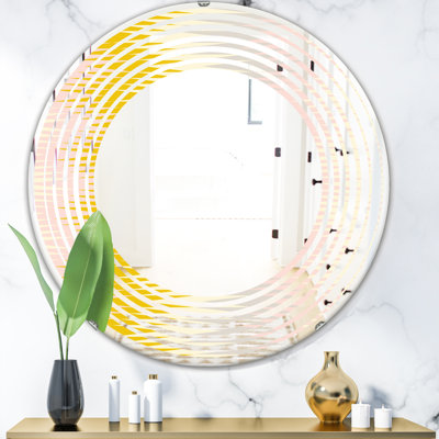 Wave Abstract Design IV Modern & Contemporary Frameless Wall Mirror