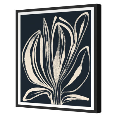 Navy Botanical 2 Print by Alicia Bock