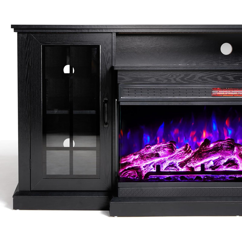 Meuble télé Alvilda, Noir, 75"