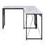 Bureau d'écriture antique blanc et noir avec base en métal, alliant charme rustique et durabilité moderne pour un espace de travail élégant.
