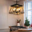 Luminaire suspendu style lustre 4 lumières de style campagnard en acier rustique pour salle à manger et cuisine-205515699