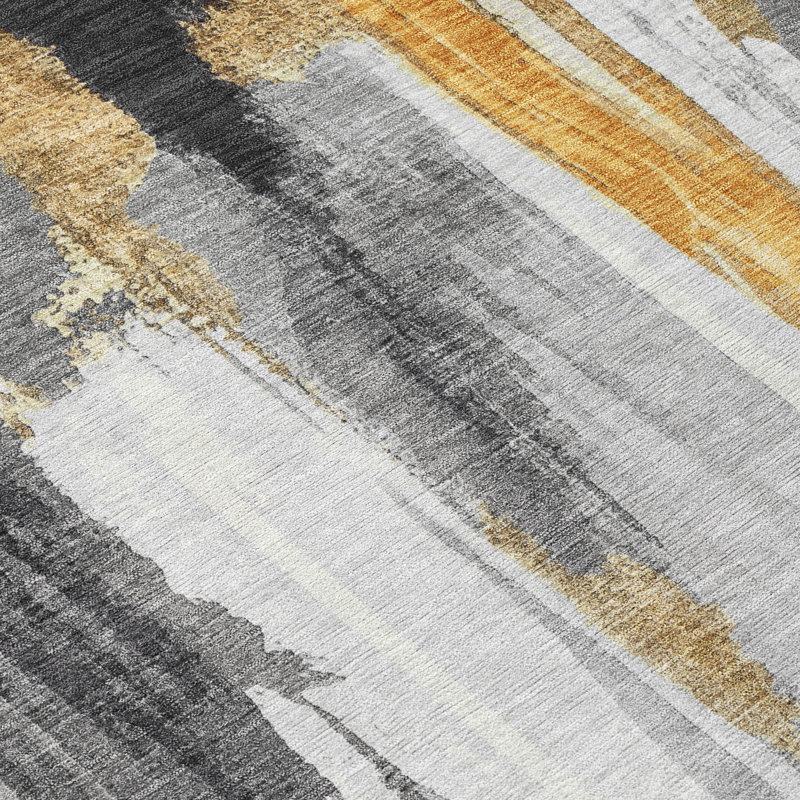 Machine Washable Indoor/Outdoor Xhevrie Black Rug, Round 8'