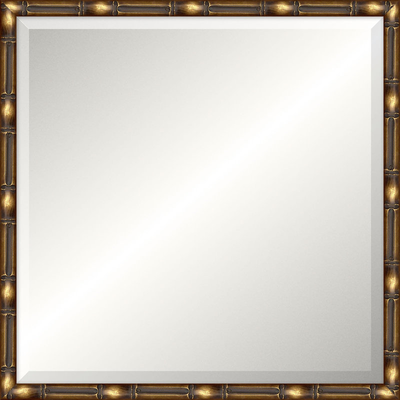 Solid Wood Beveled Mirror, Square, 23.75" x 23.75"