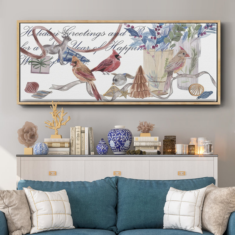 Oiseaux de neige II - toile encadrée, H 24 po x l 60 po