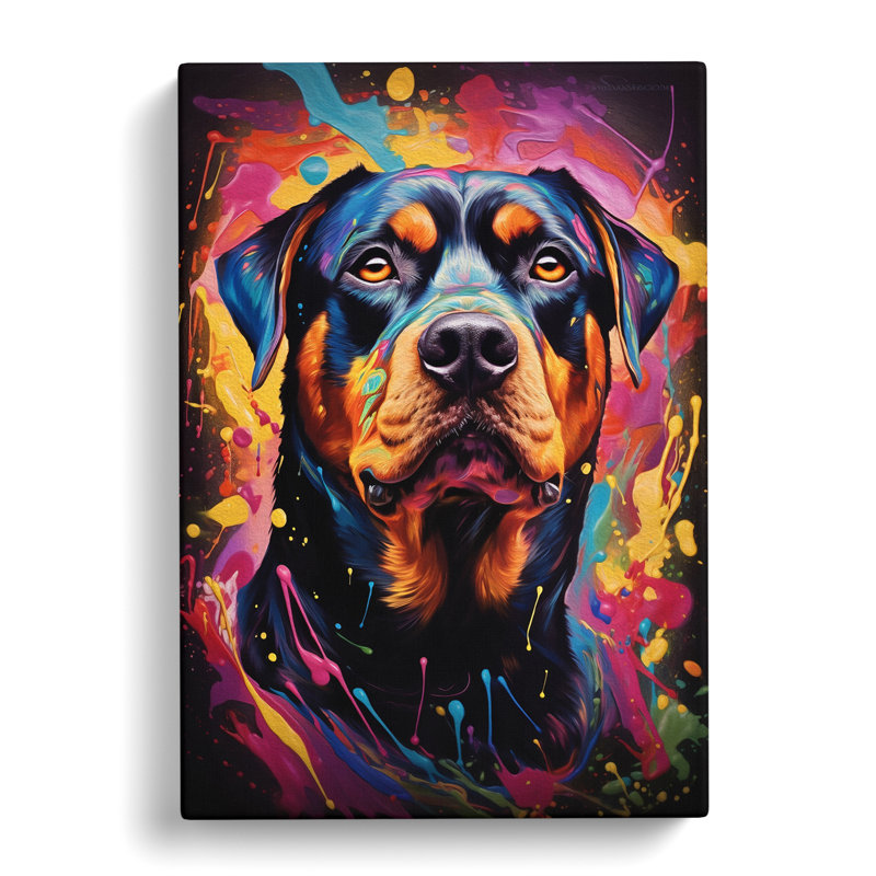 Rottweiler Abstract - Wrapped Canvas, 76cm H x 50cm W x 3cm D