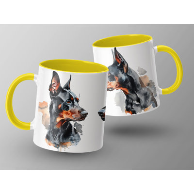 11oz Watercolour Doberman Design Coffee Mug
