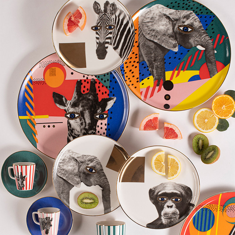 Wild Life Set of 6 Elephant Dinner Plates, 28cm
