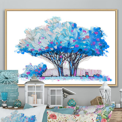 «Abstract Of Blue Trees», reproduction sur toile flottante