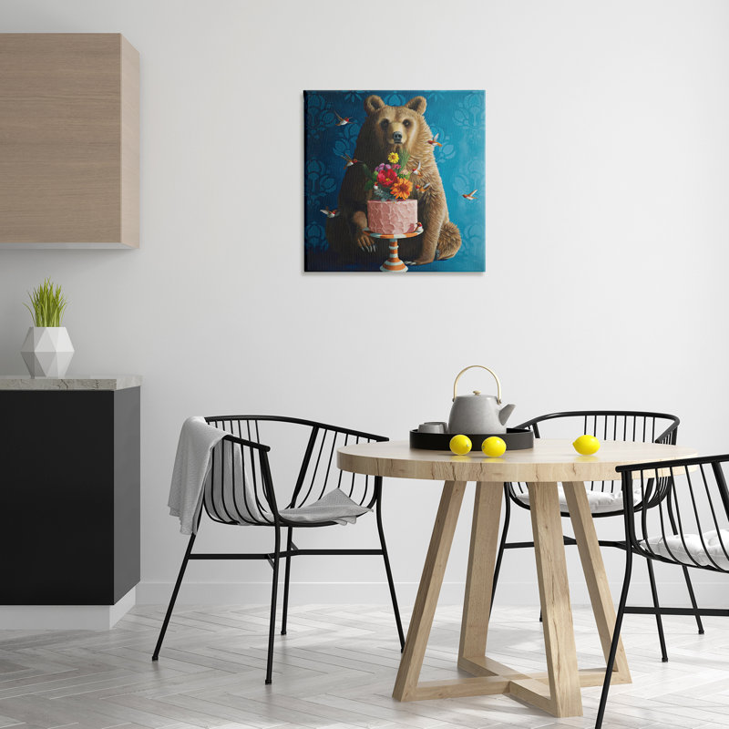 «Bear with Sweet Dessert», toile par Gateau Heather, H 24 po x l 24 po