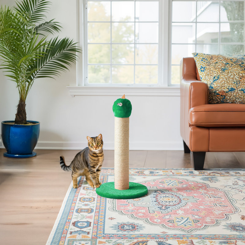Grattoir 22 "en forme de monstre - Grattoir durable en sisal pour grands chats et chatons, 20" H x 12" W x 12" D, Vert