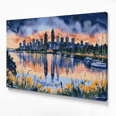 Cities Perth Australia Gray Canvas Wall Art