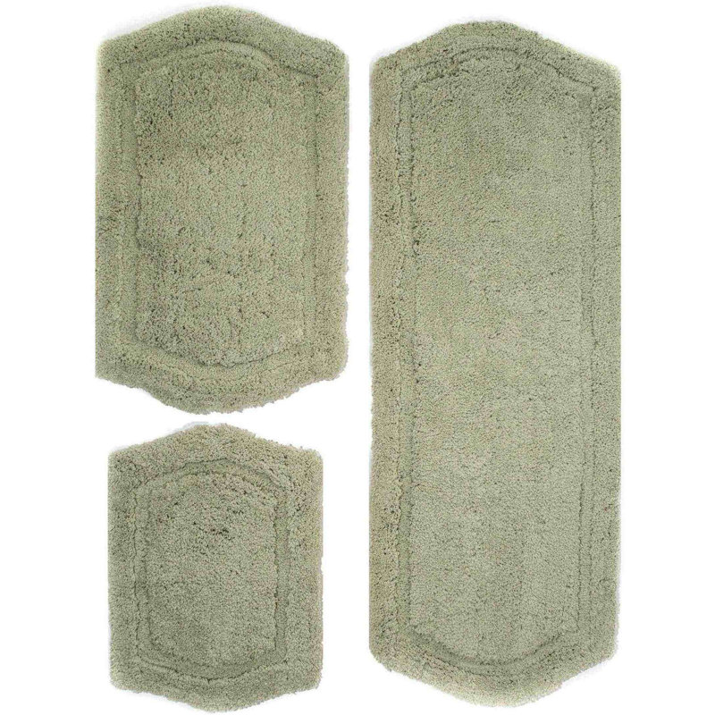 Ensemble de tapis pour salle de bain Joni, Sauge