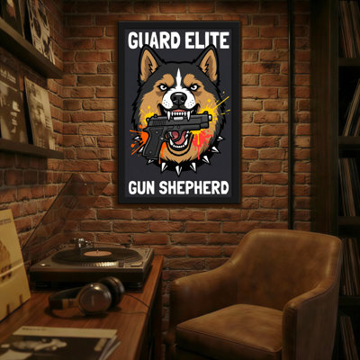 Animals Guard Elite Gun Shepherd Dog With Pistol