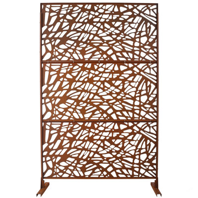 Écran d'intimité extérieur et intérieur en métal H 76 po x l 48 po, écran d'intimité décoratif autoportant pour terrasse de balcon de terrasse, panneaux de clôture d'intimité pour jardin extérieur PS102