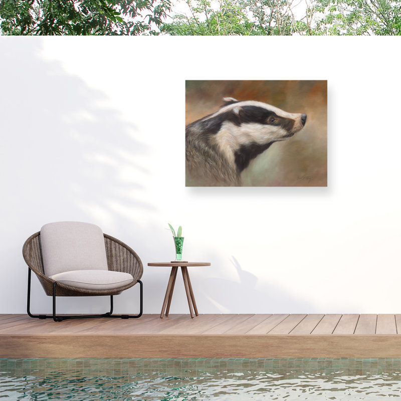 Toile d'extérieur David Stribble Badger Study, H 14 po x l 19 po