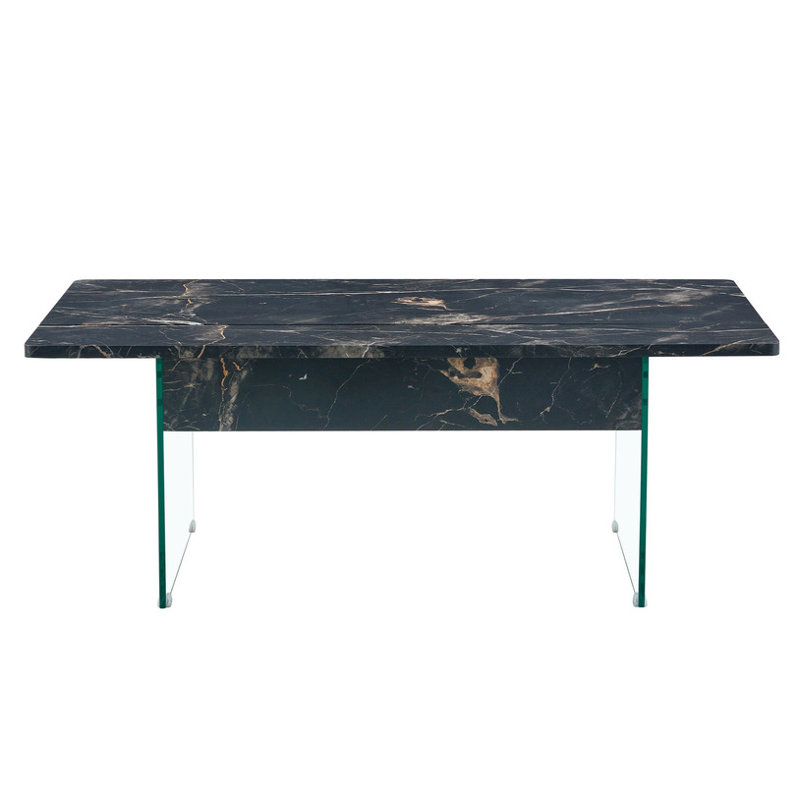 43.3-inch coffee table with height-adjustment function (with storage space) combines rustic style with tempered glass, space-saving design, multiple color options, suitable for living room and office, Natural Wood