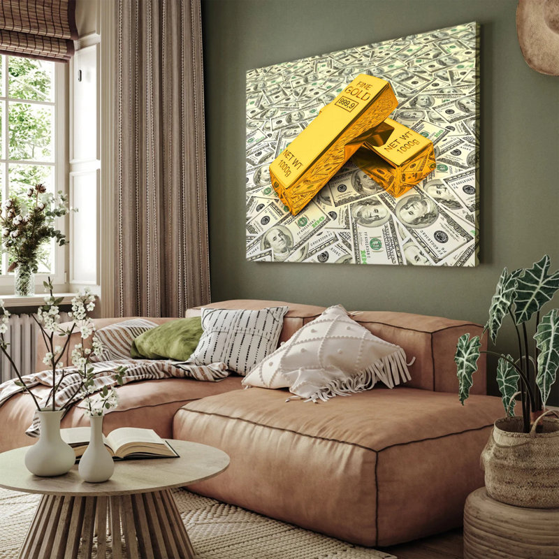Art mural sur toile doré, 12x18inch