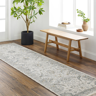 Tapis traditionnel bleu et crème Aransa