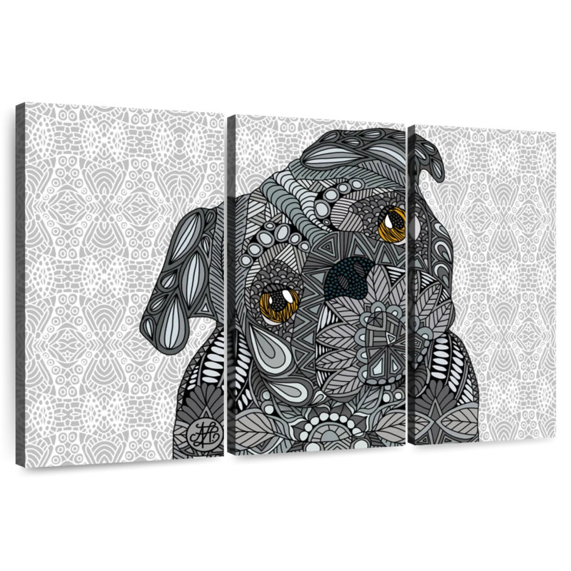 Brampt Black Pug, 14" H x 23" W