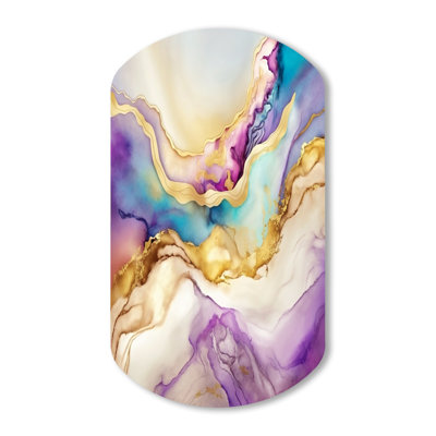 Engelman - Abstract Liquid Ink Cylinder Shape Assymterical Metal Wall Art