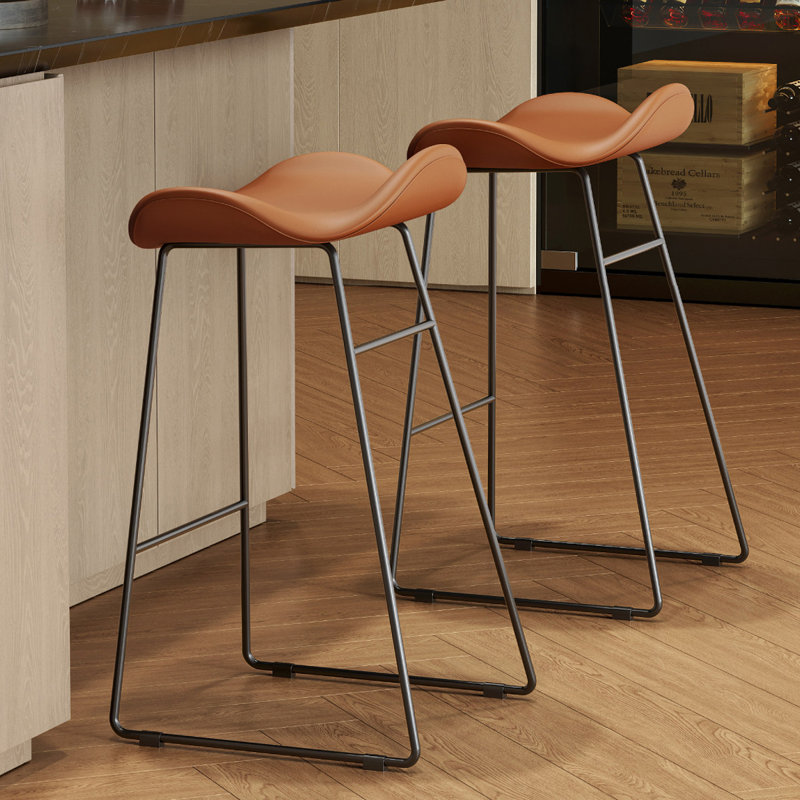 Ensemble de 2 chaises d'appoint orange et noir, Orange, 25.59"H×17.72"L×18.5"W