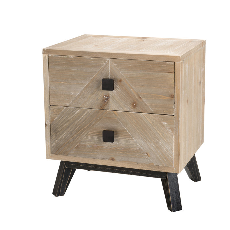Carty 48cm W Solid Wood Bedside Table