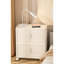 Armoire de rangement en plastique blanc crème avec 3 portes magnétiques et portes pliantes 19,39 po x 11,46 po x 31,1 po pour le salon-1556257784