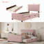 Lit plateforme tapissier en velours avec lit gigogne simple-1652140444-1652140446