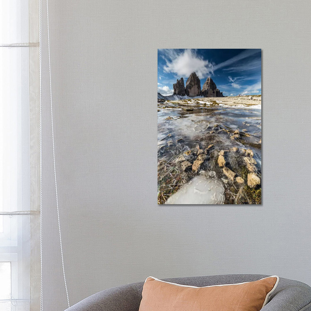 Italy, Tre Cime Di Lavaredo With Ice, Dolomites by Mikolaj Gospodarek - Wrapped Canvas Print