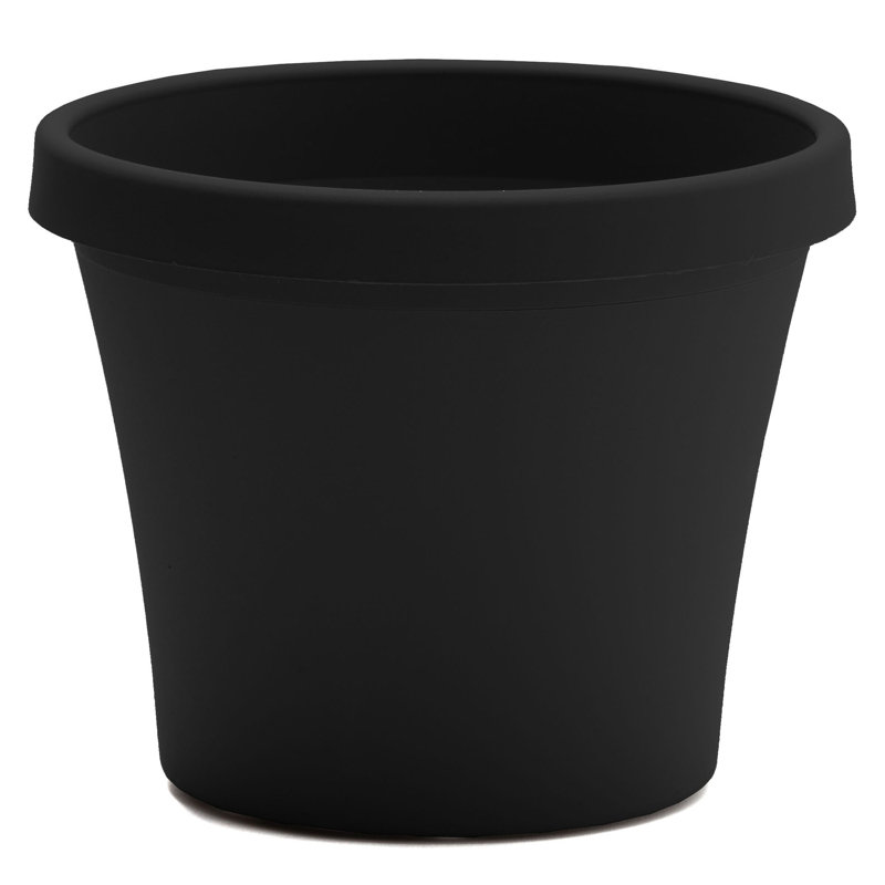 Terra Traditional Plastic Indoor/Outdoor Pot Planter, Black, 17" H x 20.5" W x 20.5" D