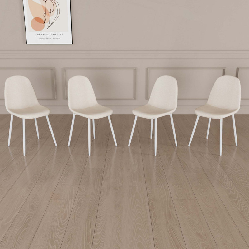 Chaise d'appoint Keltin, Beige, Blanc