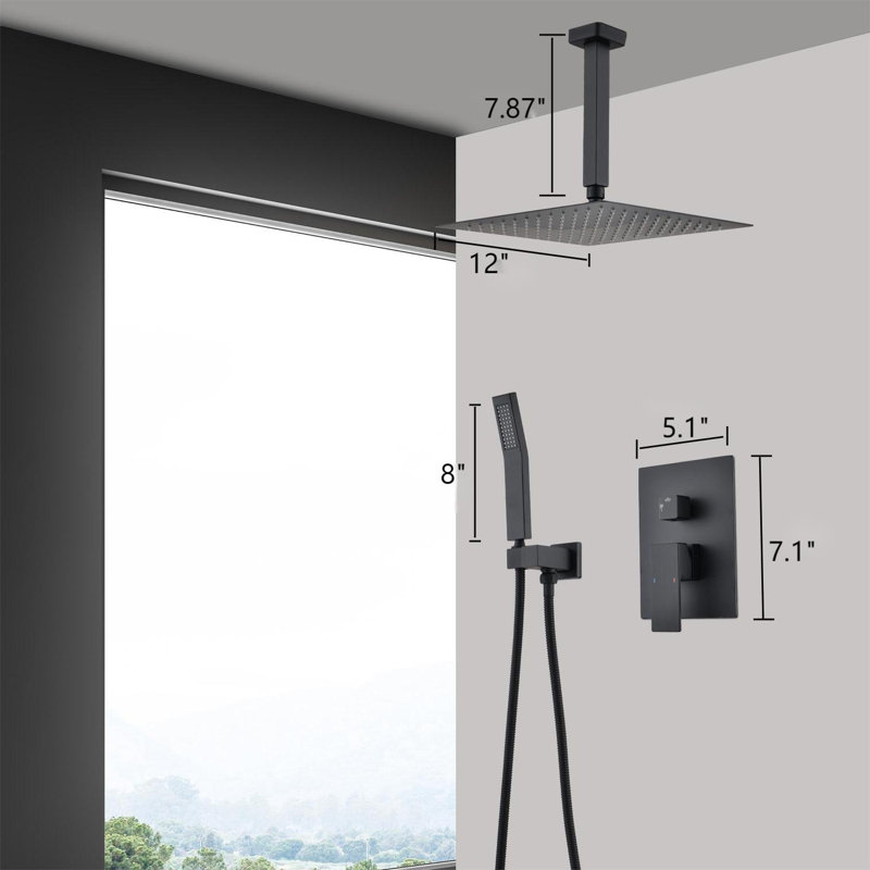 All-In-One Kit with Rough in-Valve, Matte Black