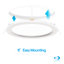 Ensemble de plafonniers encastrés à DEL 6 pouces Infibrite avec garniture déflectrice, lumière blanche froide de 4 000 Kelvin, finition blanche, 12 watts, 1050 lumens, intensité variable, cote humide, ensemble de 6-123845286-123845289-123845290
