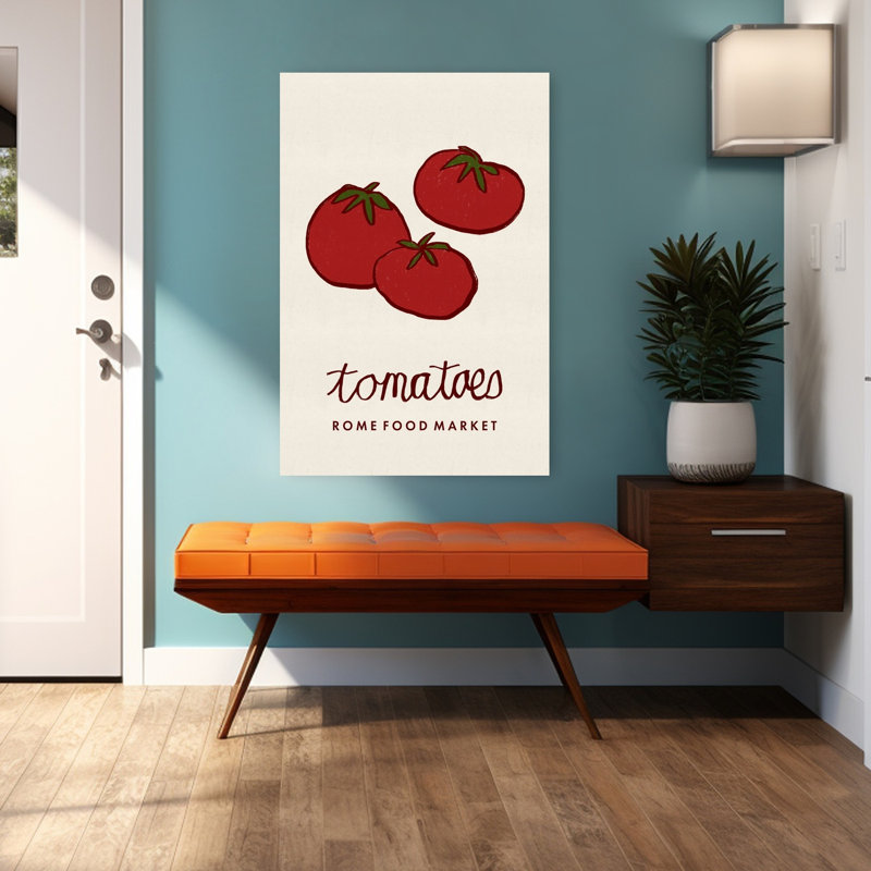 «Fresh Market Tomatoes Rustic Fruit Summer», art mural, H 48 po x l 32 po